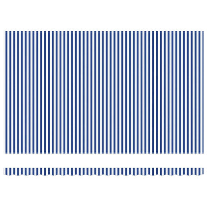 Retractable Awning Blue and white 4.5 x 3 m Fabric and metal