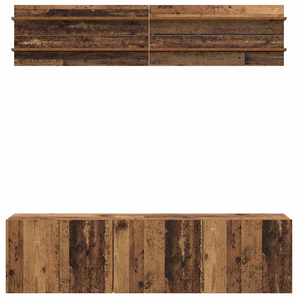 TV Units Wall-mounted 6 pcs Old wood Engineered wood
