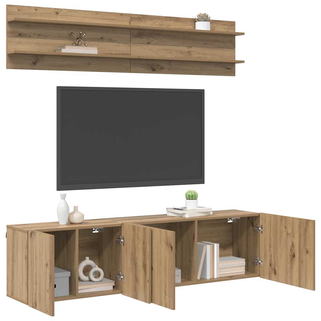 TV Units Wall-mounted 6 pcs Artisan oak Engineered wood