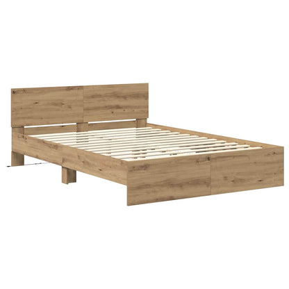 Bed Frame Artisan Oak 140 x 190 cm Engineered Wood