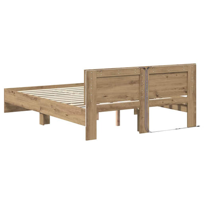 Bed Frame Artisan Oak 140 x 190 cm Engineered Wood