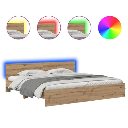 Bed Frame Artisan Oak 180 x 200 cm Engineered Wood