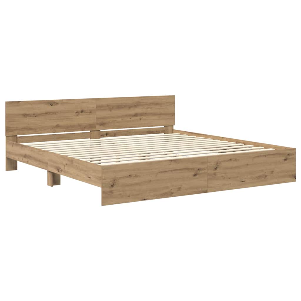 Bed Frame Artisan Oak 180 x 200 cm Engineered Wood