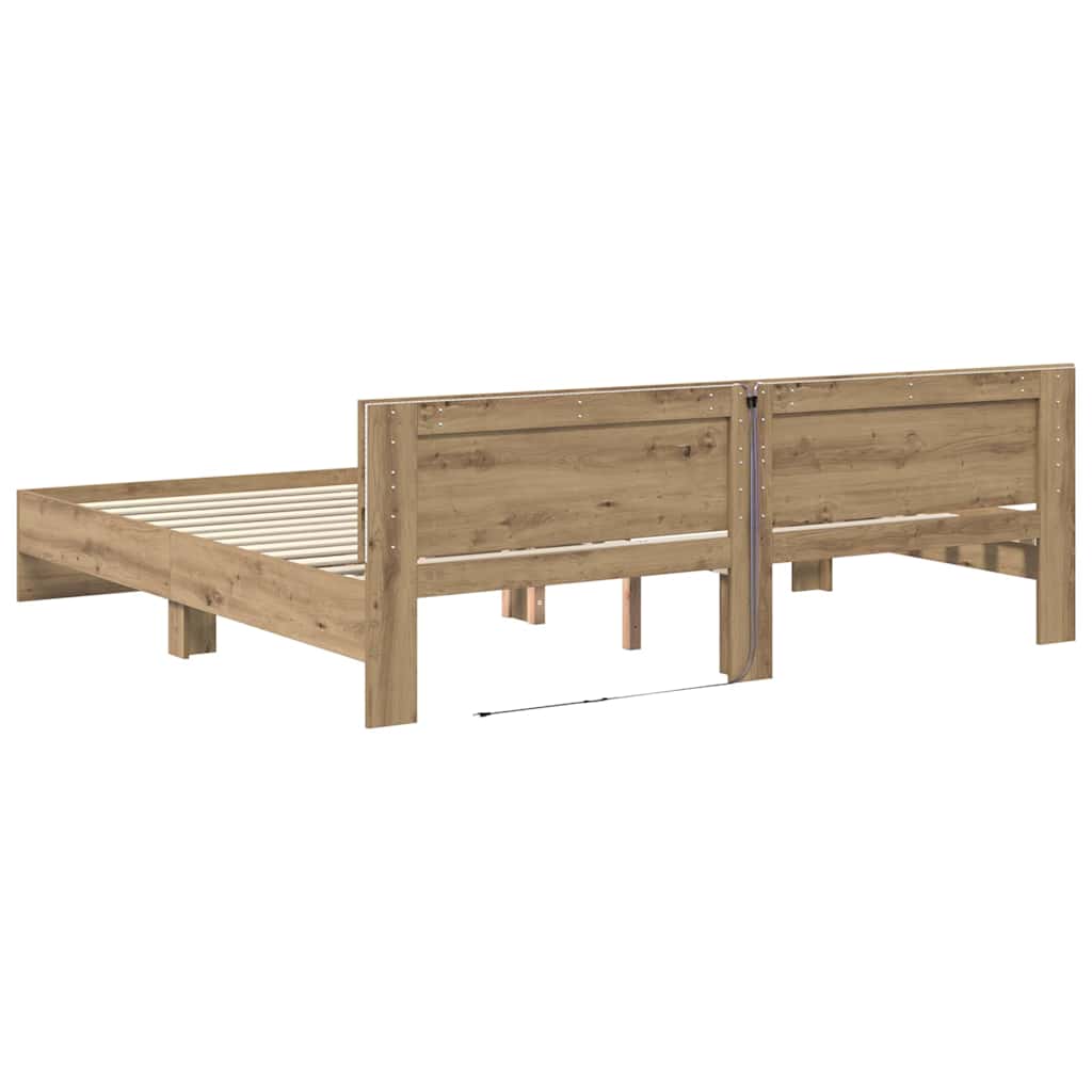 Bed Frame Artisan Oak 180 x 200 cm Engineered Wood