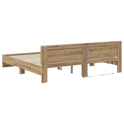 Bed Frame Artisan Oak 200 x 200 cm Engineered Wood
