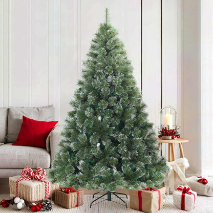 Modern Artificial Hinged Christmas Tree Snow Flocked White