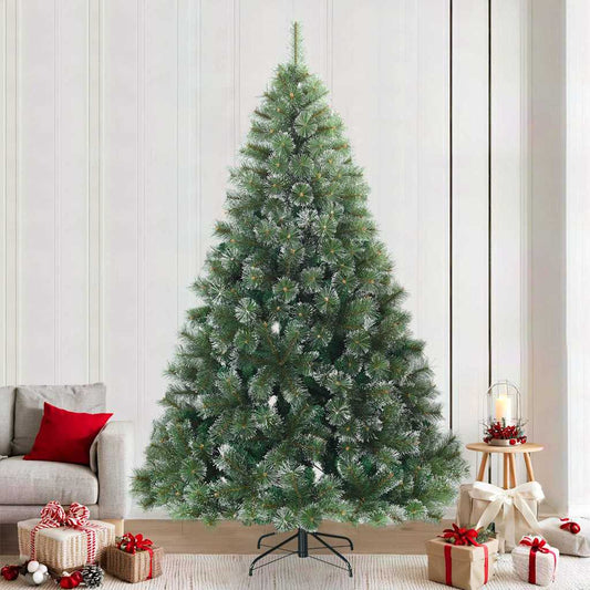 Modern Artificial Hinged Christmas Tree Snow Flocked White