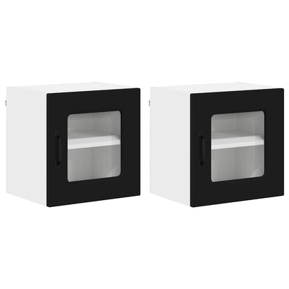 Kitchen Wall Cabinet with Shelf 2 pcs Black 40 x 31 x 40 cm