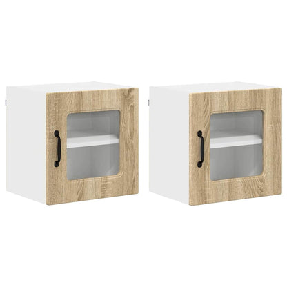 Kitchen Wall Cabinet with Door 2 pcs Sonoma Oak 40 x 31 x 40 cm