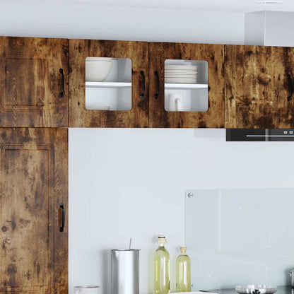 Kitchen Wall Cabinet with Door 2 pcs Smoked Oak 40 x 31 x 40 cm