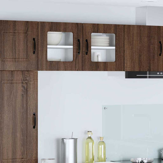 Kitchen Wall Cabinet with Shelf 2 pcs Brown Oak 40 x 31 x 40 cm