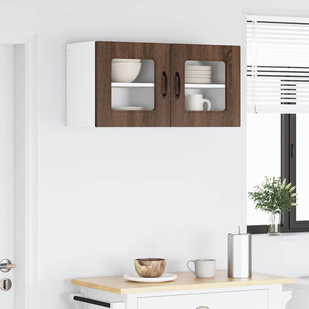 Kitchen Wall Cabinet with Shelf 2 pcs Brown Oak 40 x 31 x 40 cm