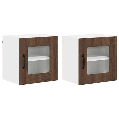 Kitchen Wall Cabinet with Shelf 2 pcs Brown Oak 40 x 31 x 40 cm
