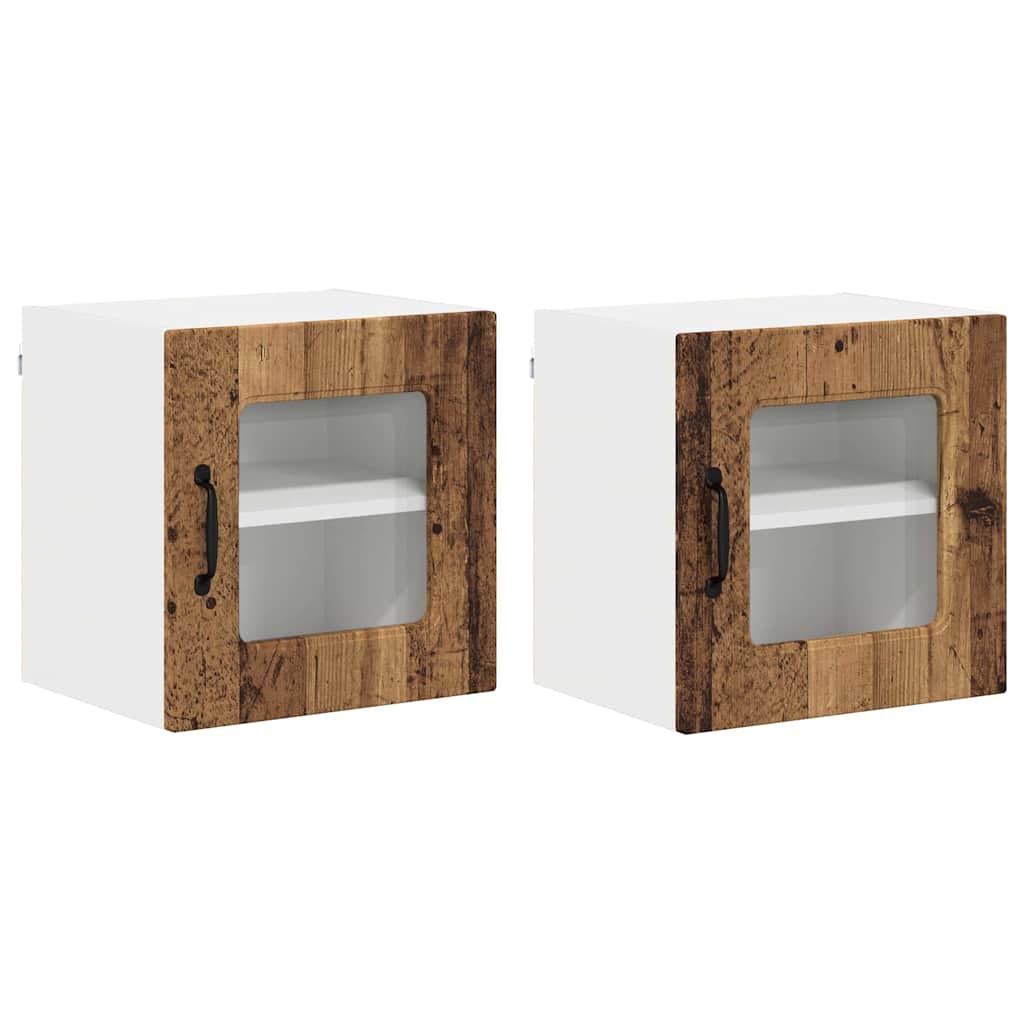 Kitchen Wall Cabinet with Shelf 2 pcs Old Wood 40 x 31 x 40 cm