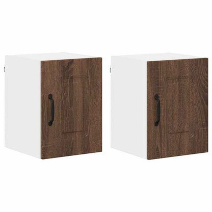 Kitchen Wall Cabinet with Shelf 2 pcs Brown Oak 30 x 31 x 40 cm