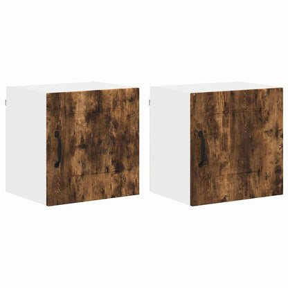 Kitchen Wall Cabinet with Door 2 pcs Smoked Oak 40 x 31 x 40 cm