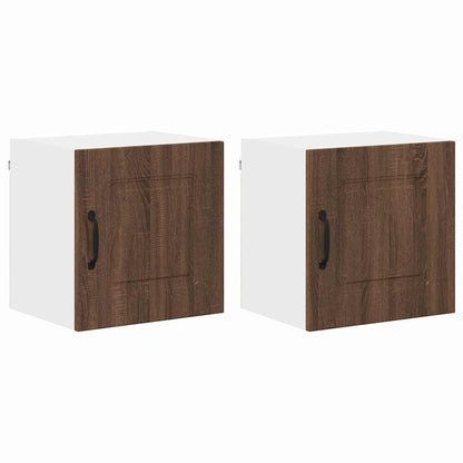 Kitchen Wall Cabinet with Shelf 2 pcs Brown Oak 40 x 31 x 40 cm