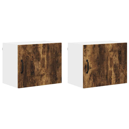 Kitchen Wall Cabinet with Door 2 pcs Smoked Oak 50 x 31 x 40 cm