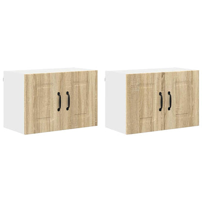 Kitchen Wall Cabinet with Door 2 pcs Sonoma Oak 60 x 31 x 40 cm