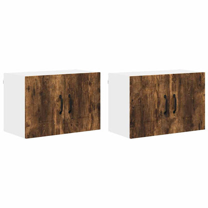 Kitchen Wall Cabinet with Door 2 pcs Smoked Oak 60 x 31 x 40 cm