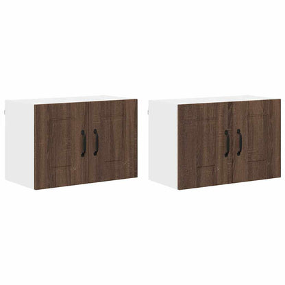 Kitchen Wall Cabinet with Shelf 2 pcs Brown Oak 60 x 31 x 40 cm