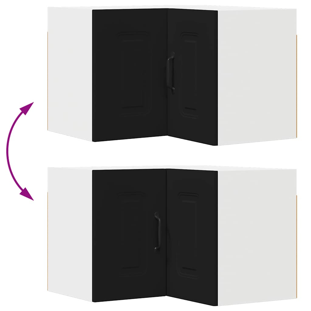 Kitchen Wall Cabinet Black 57 x 57 x 40 cm Engineered Wood