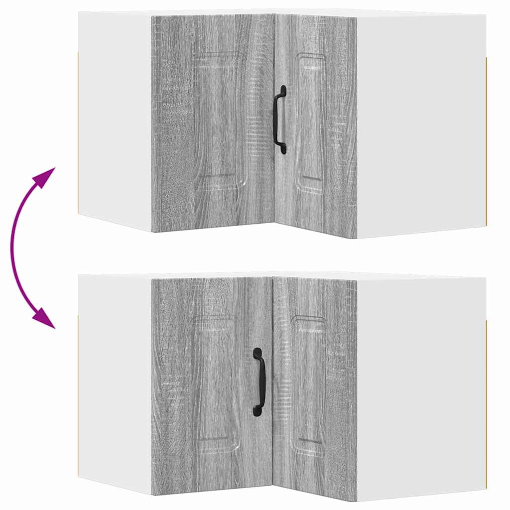 Kitchen Wall Cabinet with Shelf Grey Sonoma 57 x 57 x 40 cm