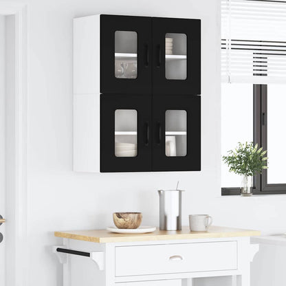 Kitchen Wall Cabinet with Shelf 2 pcs Black 60 x 31 x 40 cm