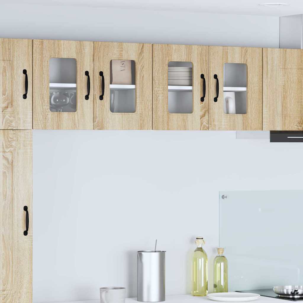 Kitchen Wall Cabinet with Door 2 pcs Sonoma Oak 60 x 31 x 40 cm