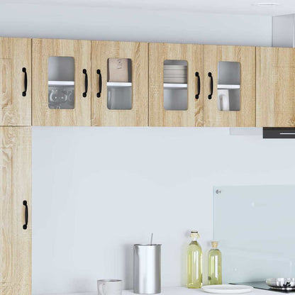 Kitchen Wall Cabinet with Door 2 pcs Sonoma Oak 60 x 31 x 40 cm