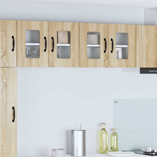 Kitchen Wall Cabinet with Door 2 pcs Sonoma Oak 60 x 31 x 40 cm