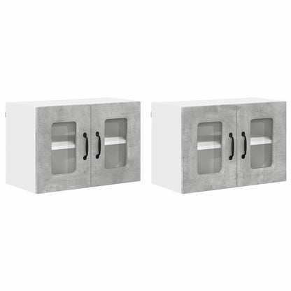 Kitchen Wall Cabinet 2 pcs Concrete Grey 60 x 31 x 40 cm