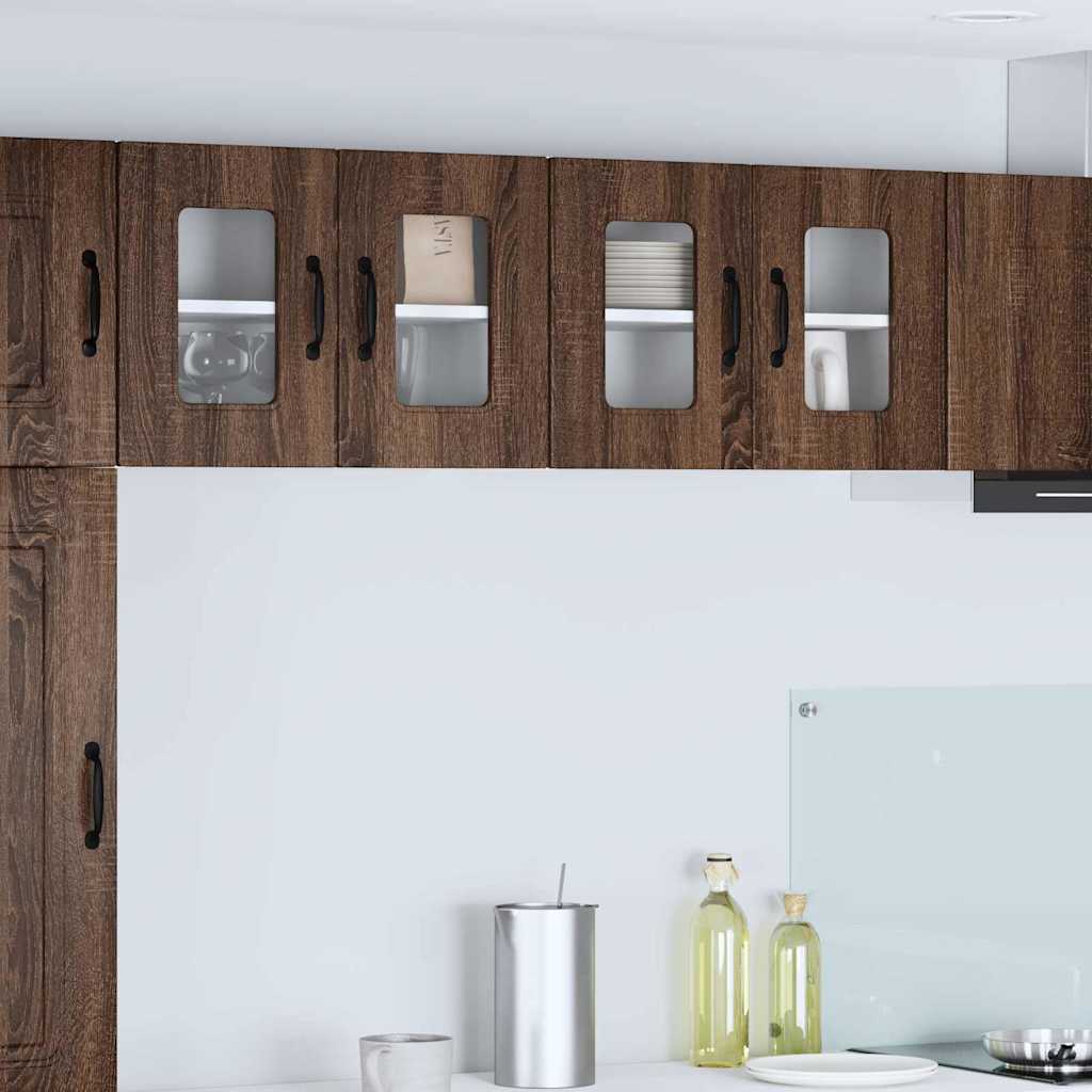 Kitchen Wall Cabinet with Shelf 2 pcs Brown Oak 60 x 31 x 40 cm