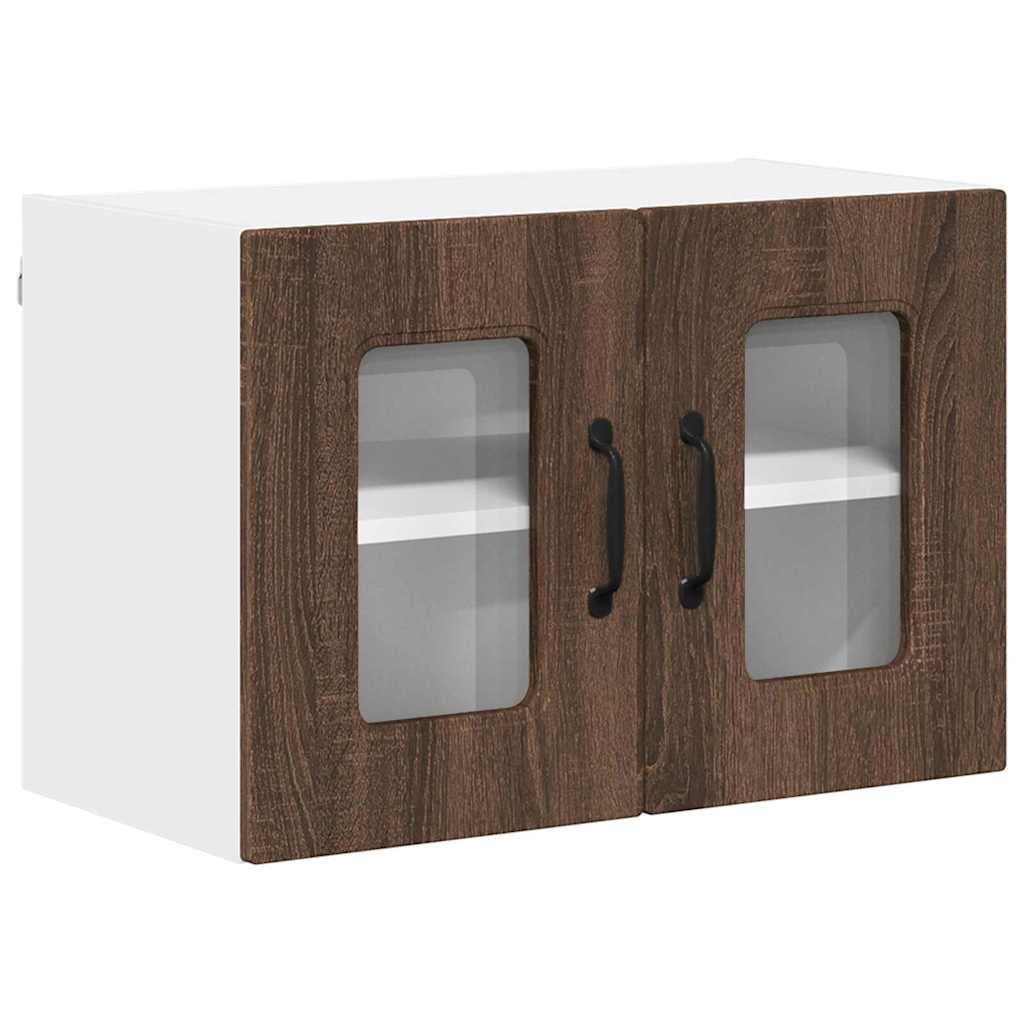 Kitchen Wall Cabinet with Shelf 2 pcs Brown Oak 60 x 31 x 40 cm