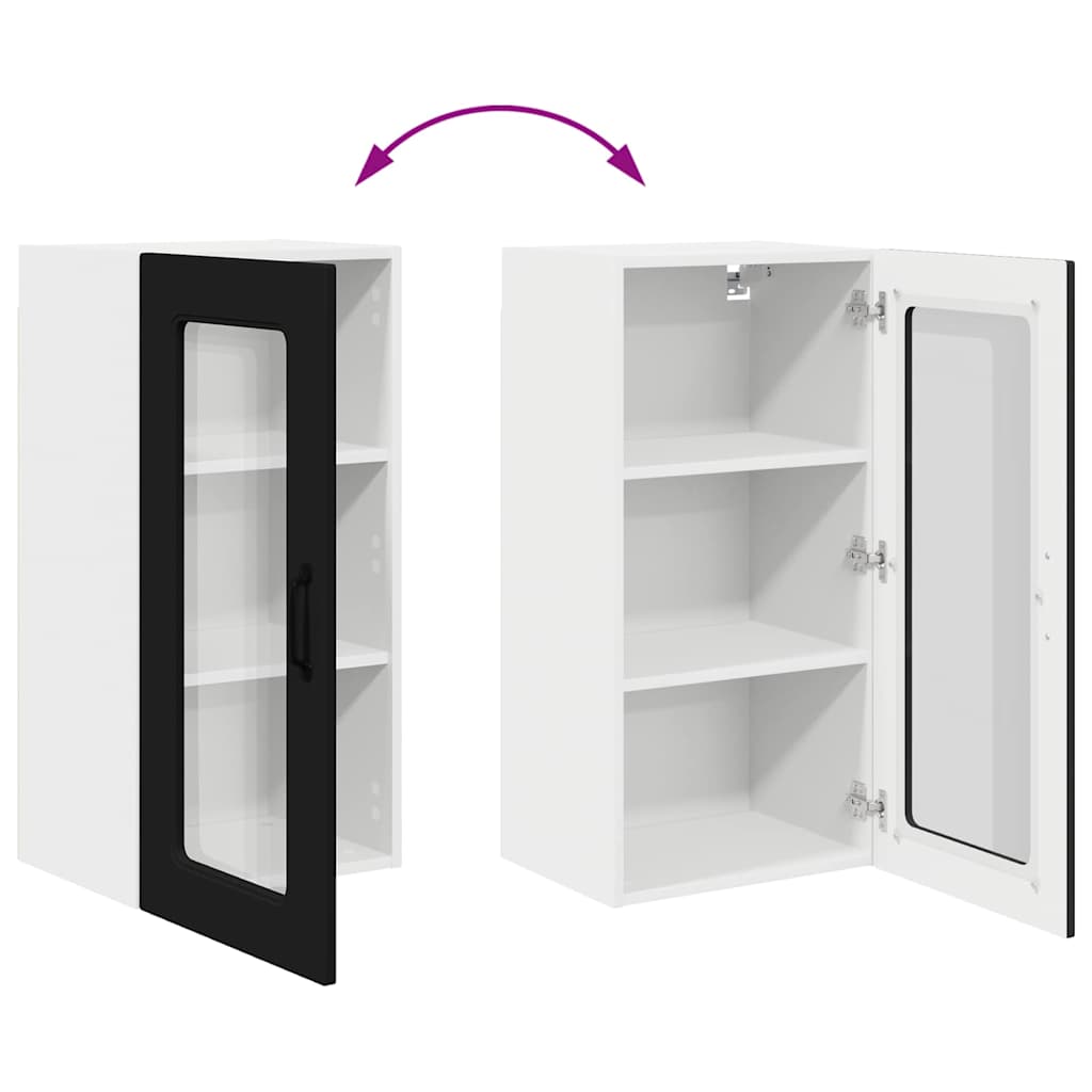 Kitchen Wall Cabinet Black 40 x 31 x 80 cm Engineered Wood