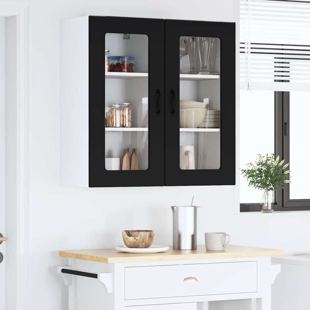 Kitchen Wall Cabinet with Shelf 2 pcs Black 40 x 31 x 80 cm