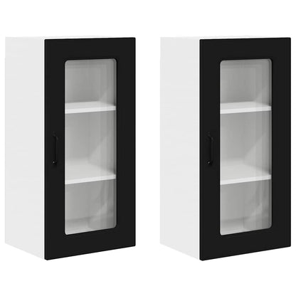 Kitchen Wall Cabinet with Shelf 2 pcs Black 40 x 31 x 80 cm