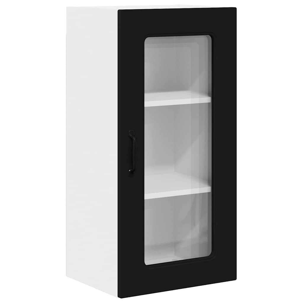 Kitchen Wall Cabinet with Shelf 2 pcs Black 40 x 31 x 80 cm
