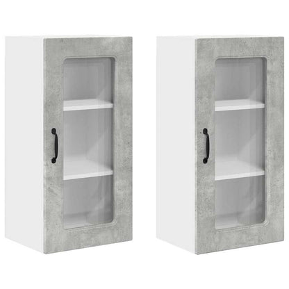 Kitchen Wall Cabinet 2 pcs Concrete Grey 40 x 31 x 80 cm