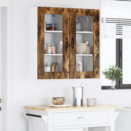 Kitchen Wall Cabinet with Door 2 pcs Smoked Oak 40 x 31 x 80 cm