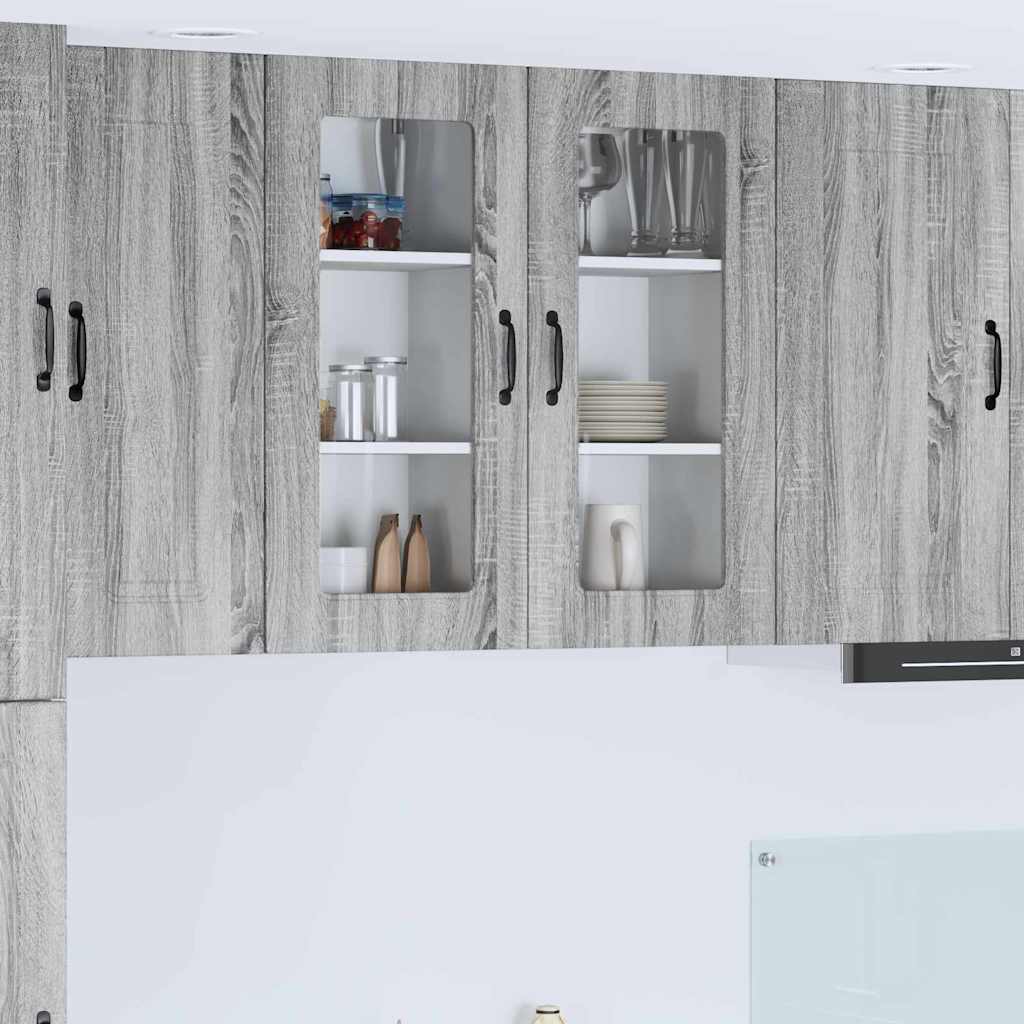 Kitchen Wall Cabinet with Shelf Grey Sonoma 40 x 31 x 80 cm