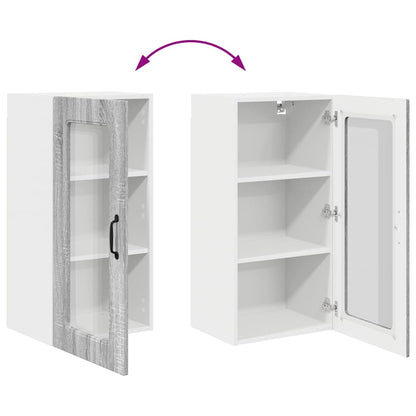 Kitchen Wall Cabinet with Shelf Grey Sonoma 40 x 31 x 80 cm