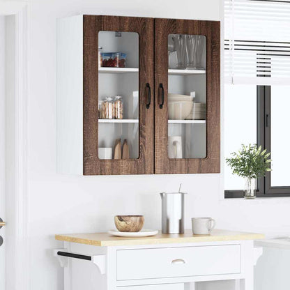 Kitchen Wall Cabinet with Shelf 2 pcs Brown Oak 40 x 31 x 80 cm