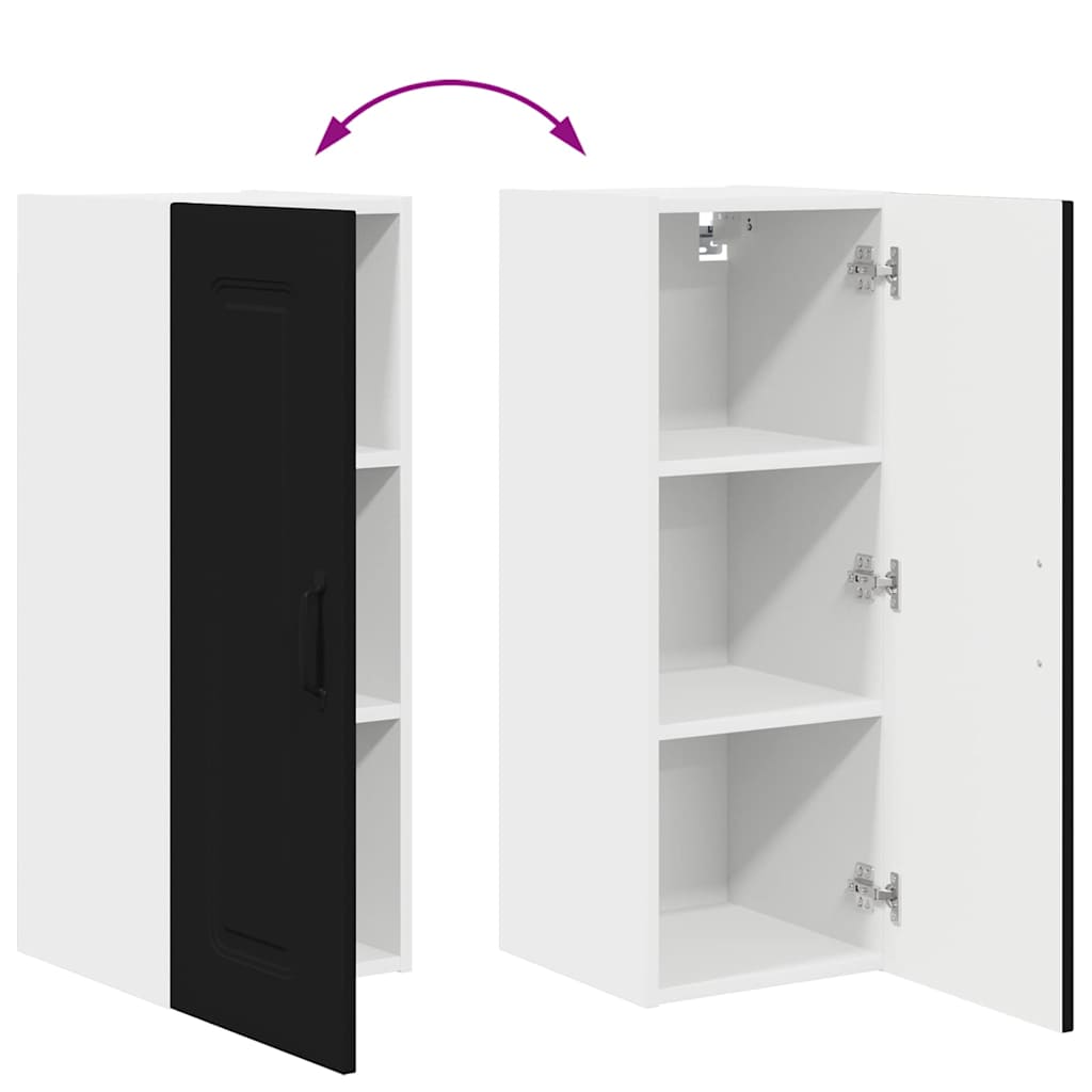 Kitchen Wall Cabinet Black 30 x 31 x 80 cm Engineered Wood