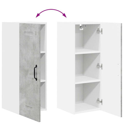 Kitchen Wall Cabinet with Shelf Concrete Grey 30 x 31 x 80 cm