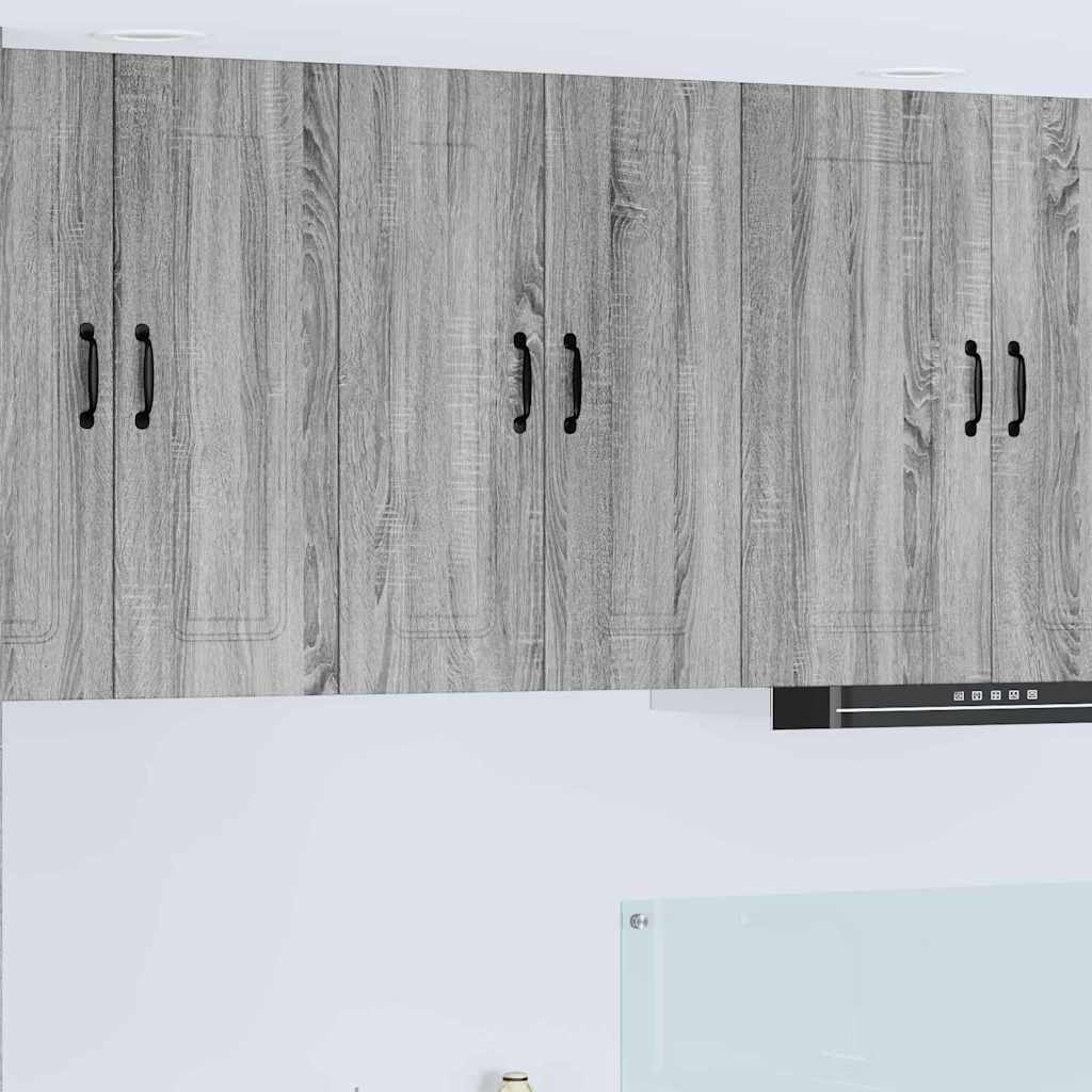 Kitchen Wall Cabinet 2 pcs Grey Sonoma 30 x 31 x 80 cm