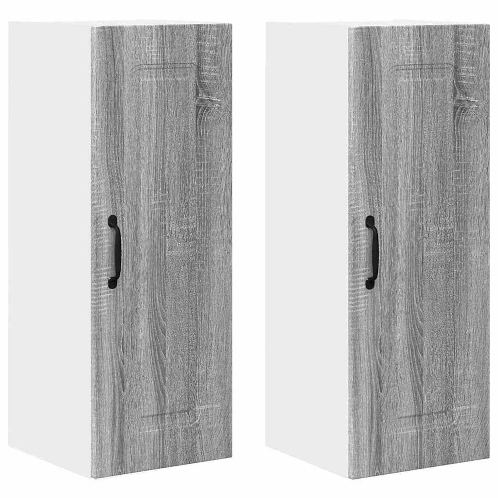 Kitchen Wall Cabinet 2 pcs Grey Sonoma 30 x 31 x 80 cm