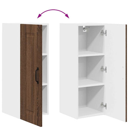 Kitchen Wall Cabinet Brown Oak 30 x 31 x 80 cm Engineered Wood