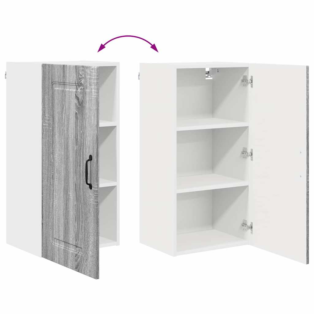 Kitchen Wall Cabinet with Shelf Grey Sonoma 40 x 31 x 80 cm