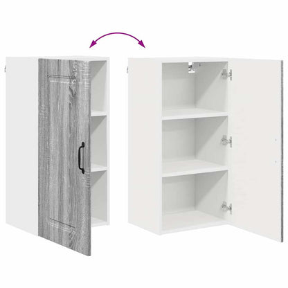 Kitchen Wall Cabinet with Shelf Grey Sonoma 40 x 31 x 80 cm
